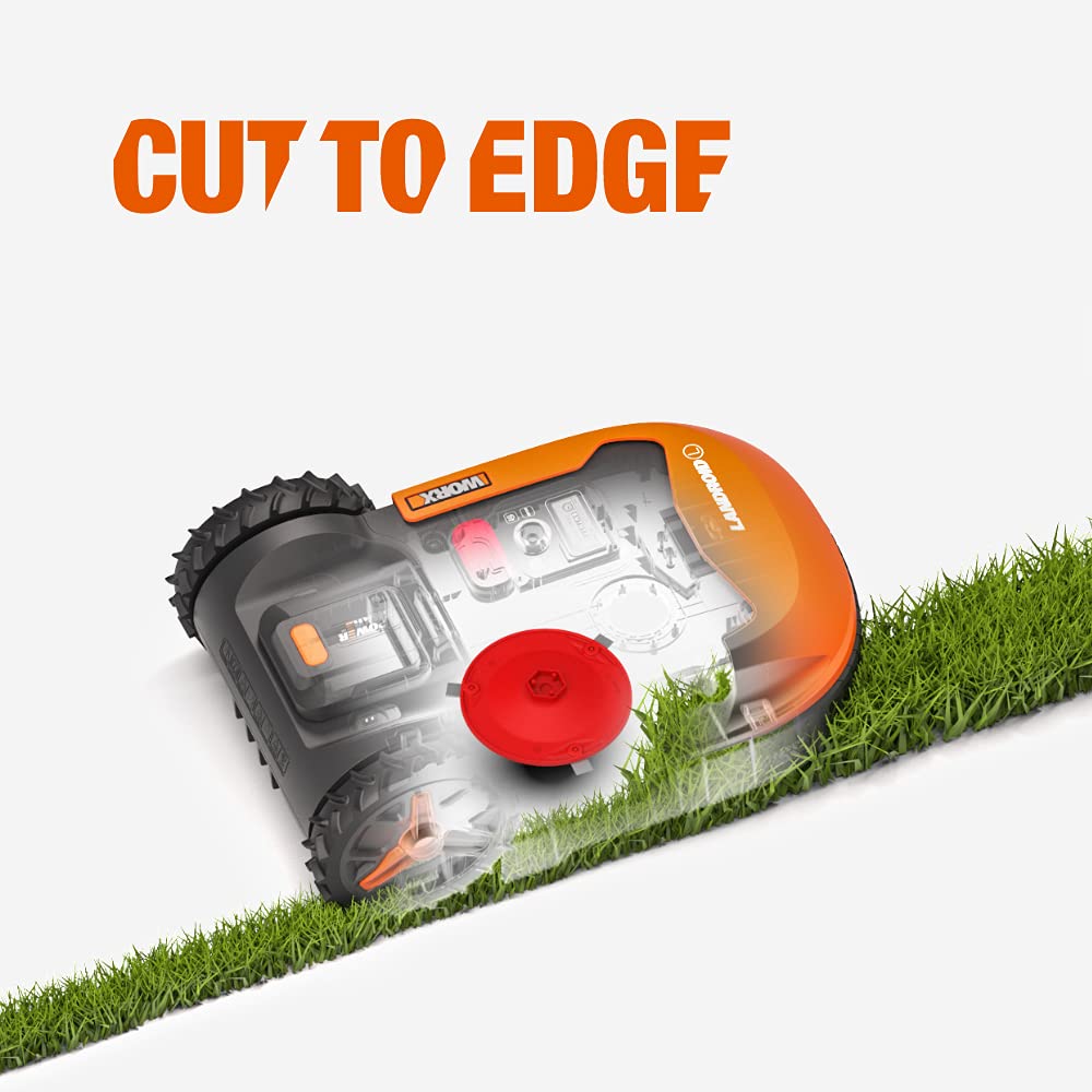 WORX Landroid WR169E Mähroboter mit Kabel, bis 300m², AIA Navigation, App Steuerung, WLAN & Bluetooth, Cut-to-Edge, 16cm
