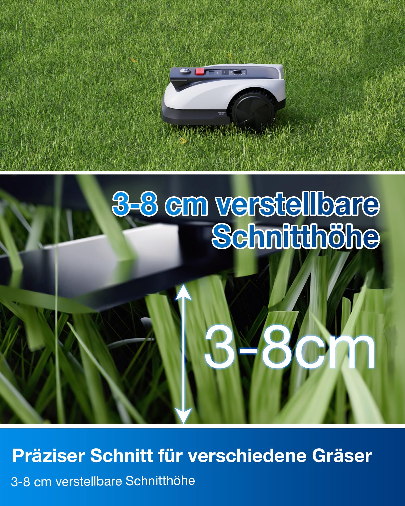 ECOVACS Goat O500 Mähroboter ohne Begrenzungskabel, 500m², Auto-Kartierung, LiDAR Vision Navigation, Setup-frei, 0.7m Engstellen