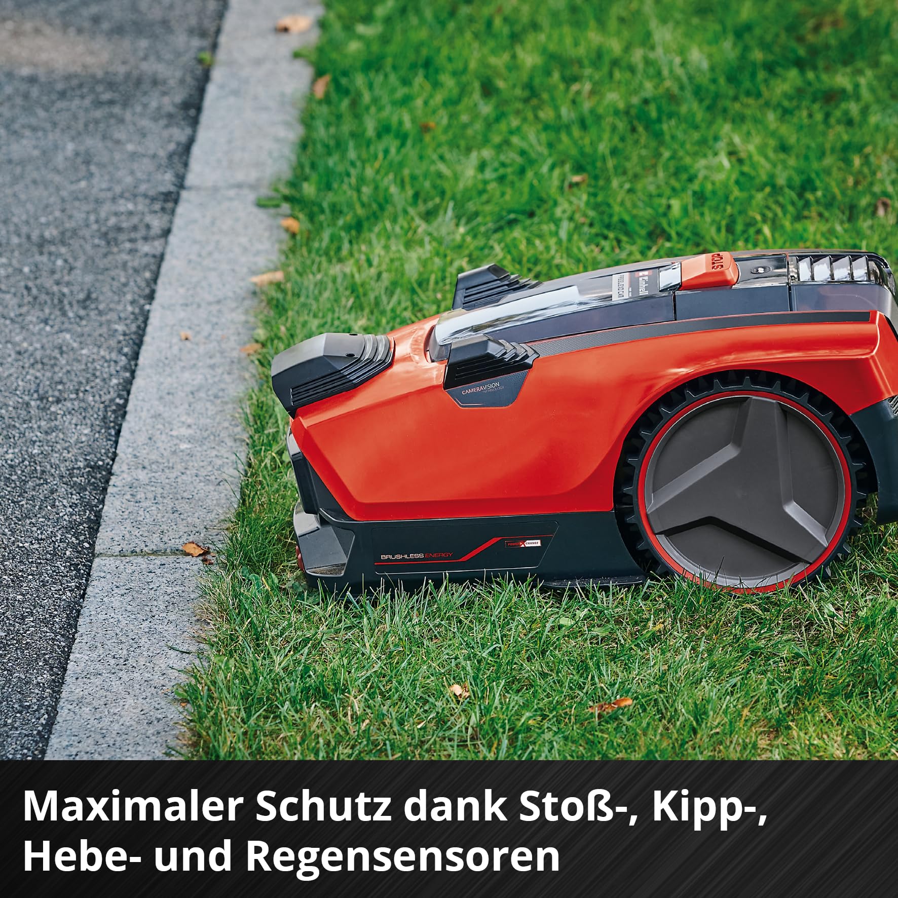Einhell FREELEXO CAM 500 Mähroboter ohne Kabel, 18V Akku, bis 500m², 25% Steigung, 18cm Schnittbreite, inkl. 3.0Ah Akku