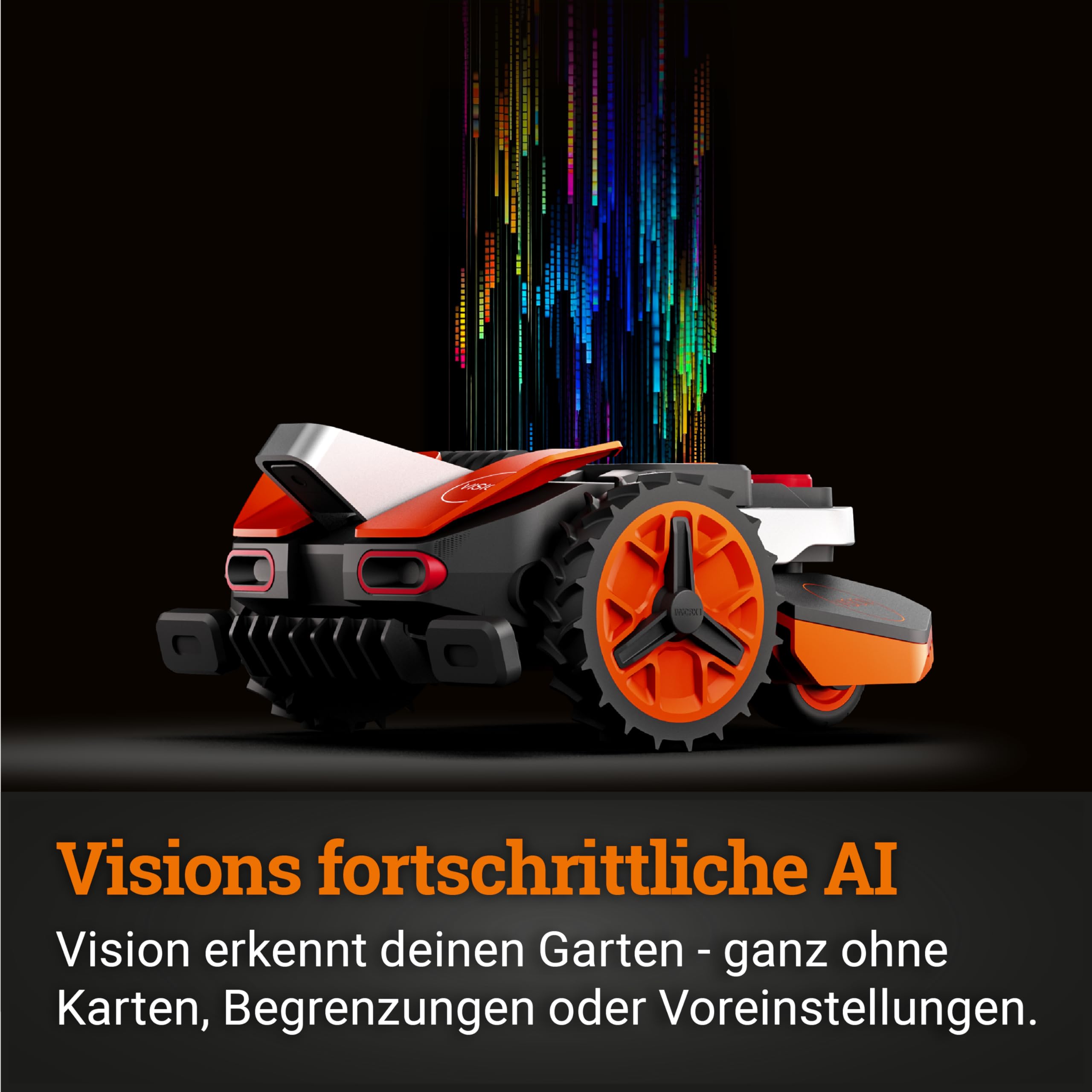 WORX Landroid Vision S250 Mähroboter ohne Kabel, bis 250m², KI Hindernisvermeidung, WLAN & Bluetooth, Igelschutz, Smart App