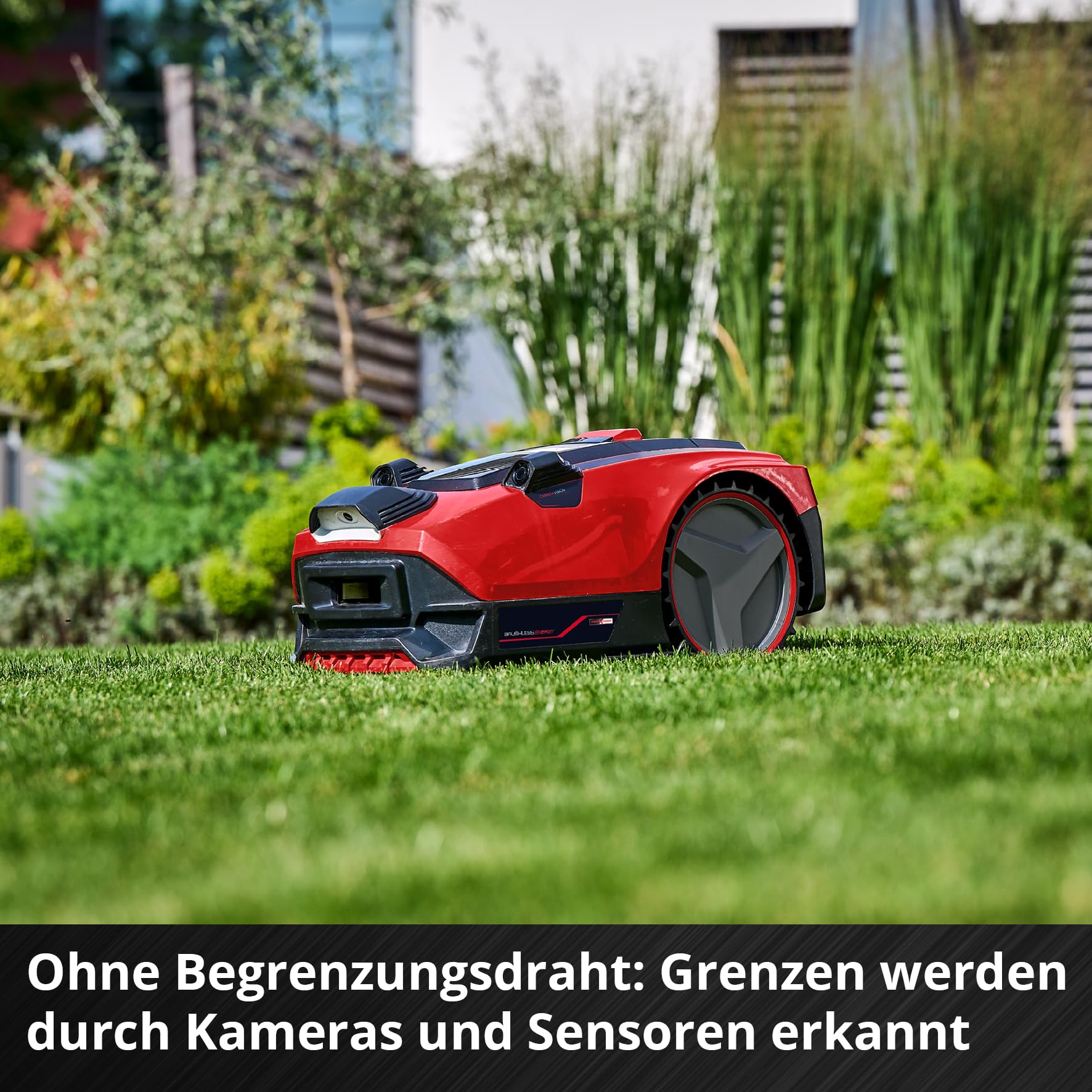 Einhell FREELEXO CAM 500 Mähroboter ohne Kabel, 18V Akku, bis 500m², 25% Steigung, 18cm Schnittbreite, inkl. 3.0Ah Akku