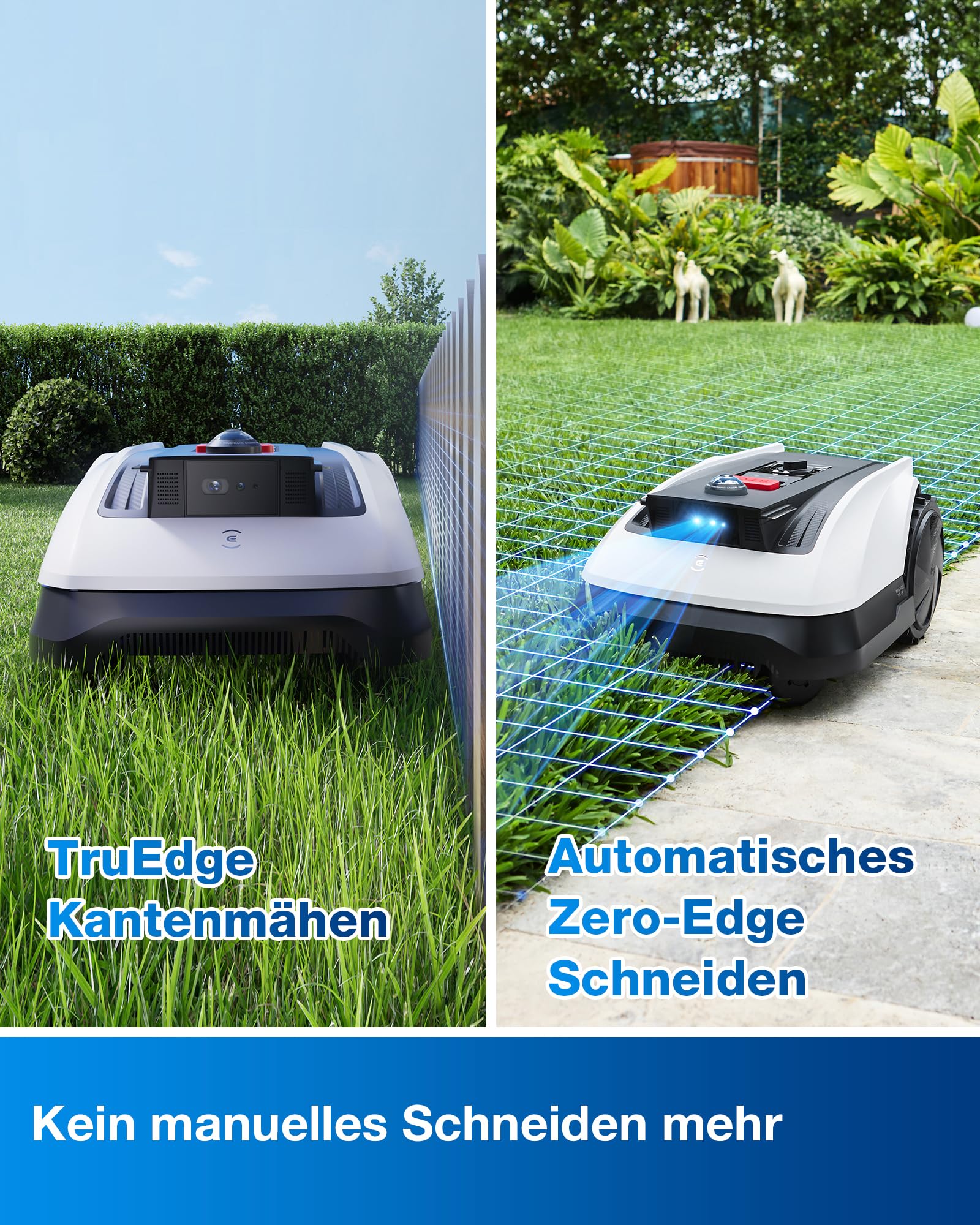 ECOVACS Goat O500 Mähroboter ohne Begrenzungskabel, 500m², Auto-Kartierung, LiDAR Vision Navigation, Setup-frei, 0.7m Engstellen