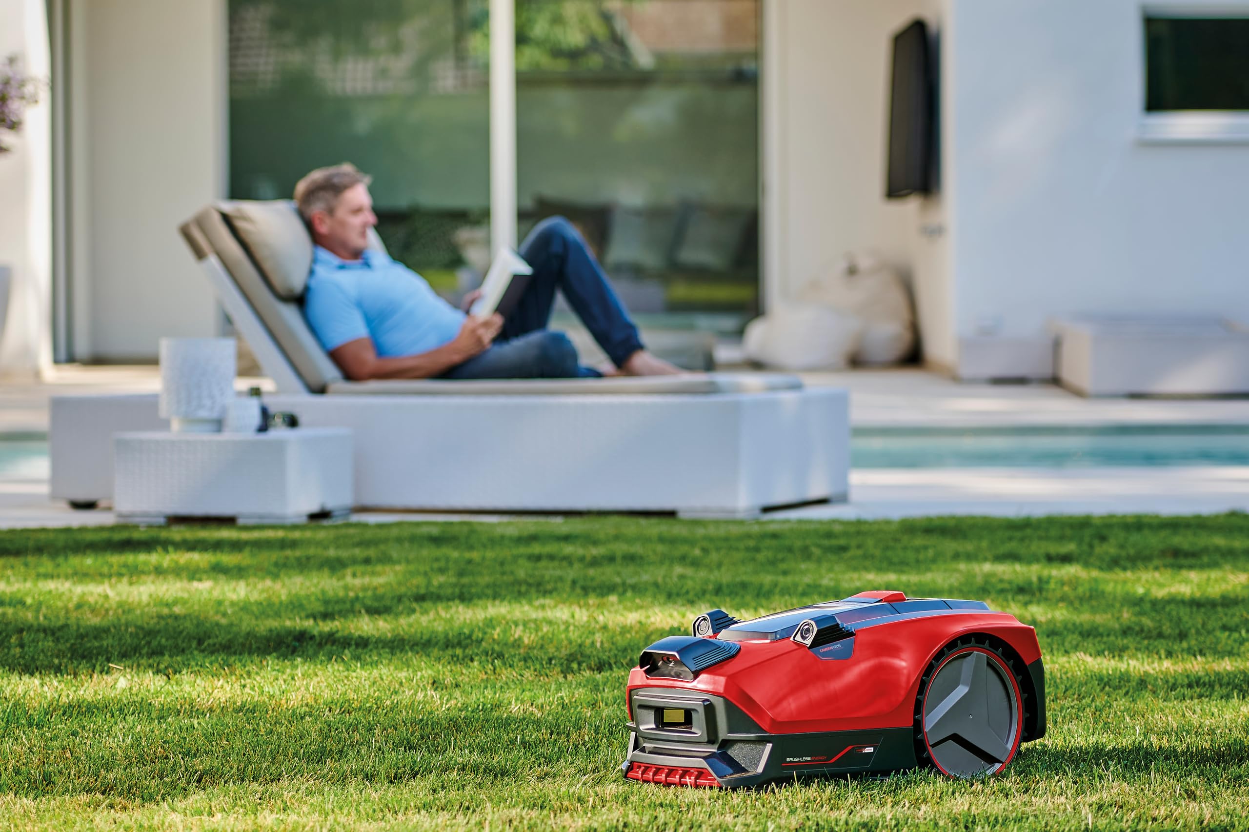 Einhell FREELEXO CAM 500 Mähroboter ohne Kabel, 18V Akku, bis 500m², 25% Steigung, 18cm Schnittbreite, inkl. 3.0Ah Akku