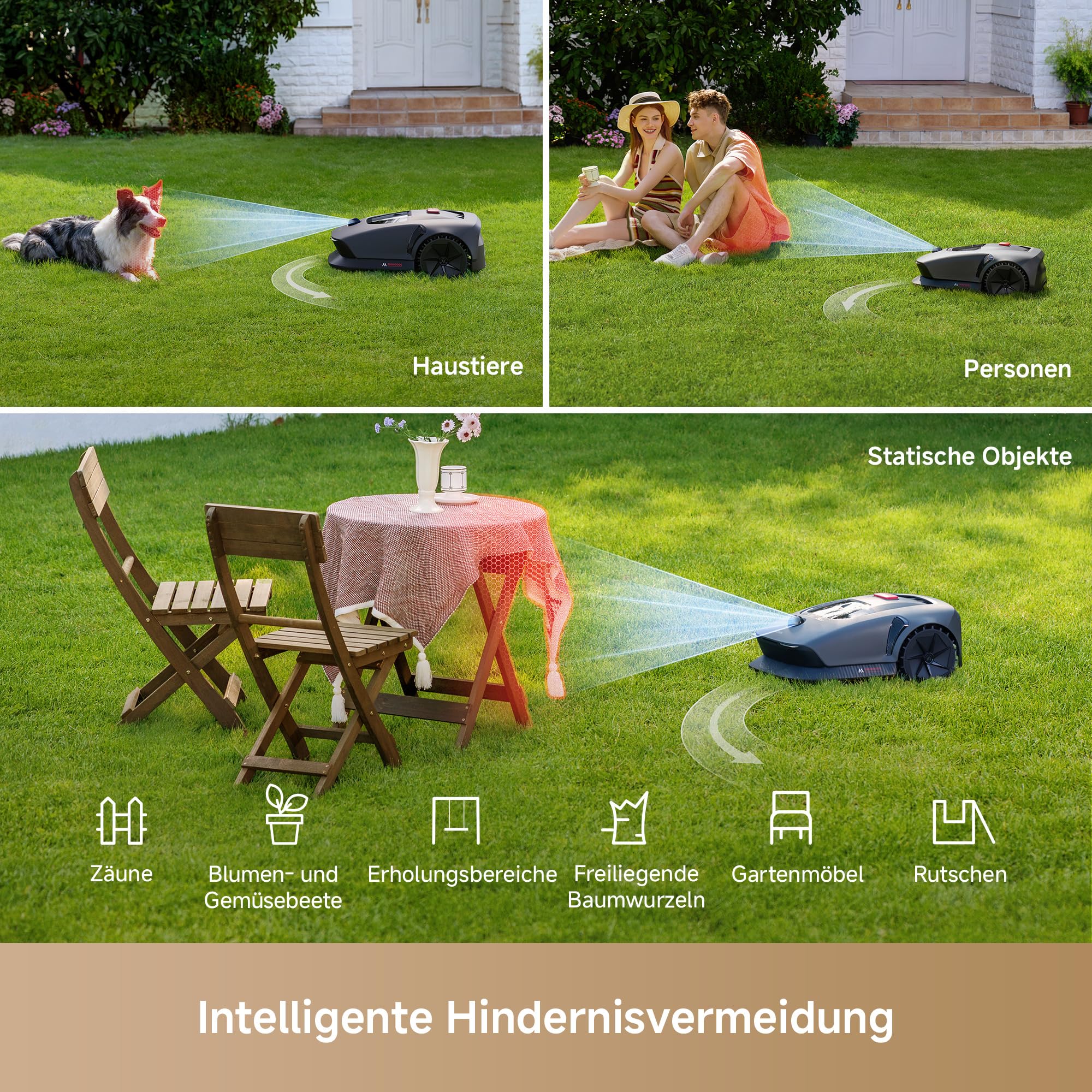 MOVA 600 Mähroboter Set ohne Kabel, bis 800m², 3D-LiDAR Kartierung, Smarte Hindernisvermeidung, App-Steuerung, 81x Messer