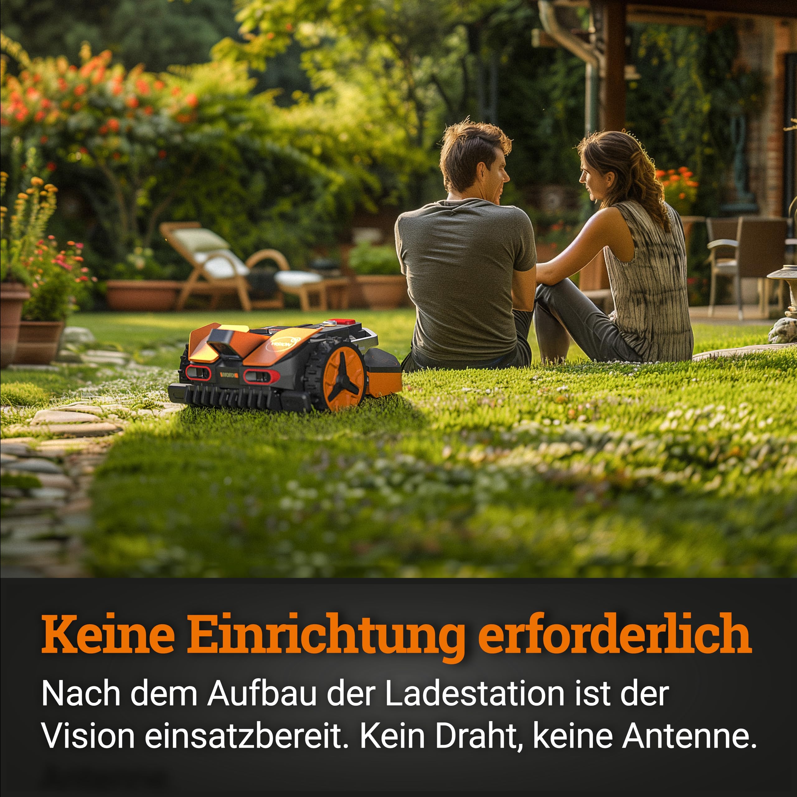WORX Landroid Vision S250 Mähroboter ohne Kabel, bis 250m², KI Hindernisvermeidung, WLAN & Bluetooth, Igelschutz, Smart App